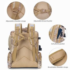 Fishing Camouflage Khaki Standard Size 4 Tackle Boxes Included 900d Nylon