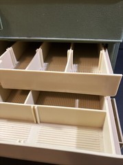 Vintage Plano 707 Tackle Box Tan/Green Gear Outdoors Handle 2 Drawer Storage USA