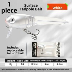 8.5cm Tadpole Shaped Floating Lure for Shallow Area For Bass Trout Pike Crappie
