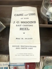 Vtg 1950s J.C. Higgins Metal Tackle Box Full Lot Boxed Heddon Lures Hooks Estate