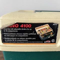 Plano 4100 Tackle Box Green Beige 1 Tray 16 Adjustable Compartments Vintage USA