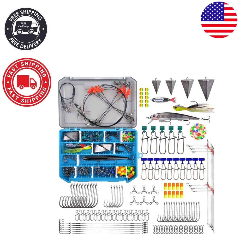 Versatile Surf Fishing Gear Set with 158 High-Quality Components for Beginners