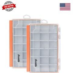 Waterproof Fishing Tackle Box Organizer with Removable Dividers Sturdy Lure S…