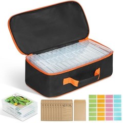 15 Slots Seed Storage Box with 20 Seed Envelopes, Large Capacity Seeds Orange