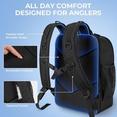 KastKing Karryall Fishing Tackle Bag With Rod Holder 4 Tackle Boxes 40L Backpack