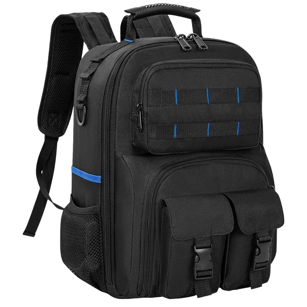 Tool Backpack, Heavy Duty Tool Bag with Padded Shoulder and Removable Tool