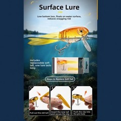 Tadpole Shape Floating Bait 8.5cm for Bass Trout Pike Crappie Topwater Action