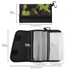 6-Pocket Nylon Soft Bait Bag, Portable Fishing Lure Pouch, New US Stock