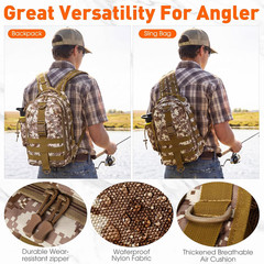 256 Pcs Fishing Backpack with Tackle Box Gears, Tackle Sling Bag Backpack, Fishi