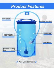 Hydration Bladder,1L/1.5L/2L/3L Water Bladder for Hydration Pack,BPA-Free Lea…