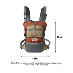JLDTOP Fly Fishing Chest Pack, Lightweight Small, Orange and Gray