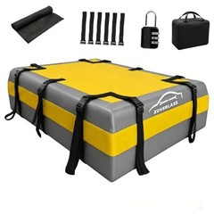21 Cubic Feet Car Roof Cargo Carrier Bag, Waterproof Rooftop Bag Yellow Gray