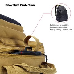 BASSDASH Water-Resistant Fishing Tackle Backpack: Rod Holder & Rain Cover Bag