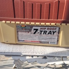 Flambeau 2059 Tackle Box Plastic Hard Case Brown Beige Removable Dividers