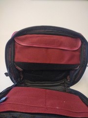 Fly Fishing Chest Pack World Gear Red zippers pouches straps 10 x 9