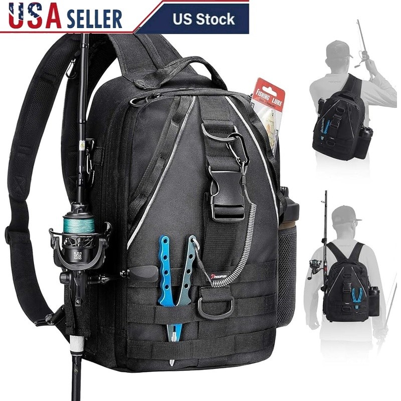 Water-resistant Fishing Tackle Bag Multi-functional Backpack Ergonomic Storage