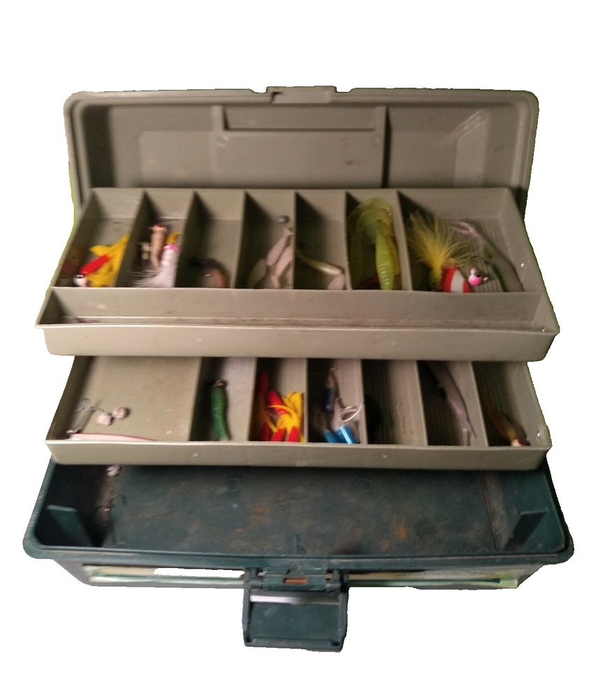 Sportfisher 450 Tackle Box Filled With Tackle And Lures Vintage FREE SHIPPING
