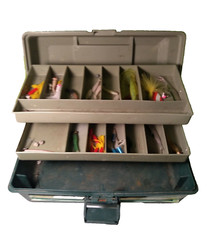 Sportfisher 450 Tackle Box Filled With Tackle And Lures Vintage FREE SHIPPING
