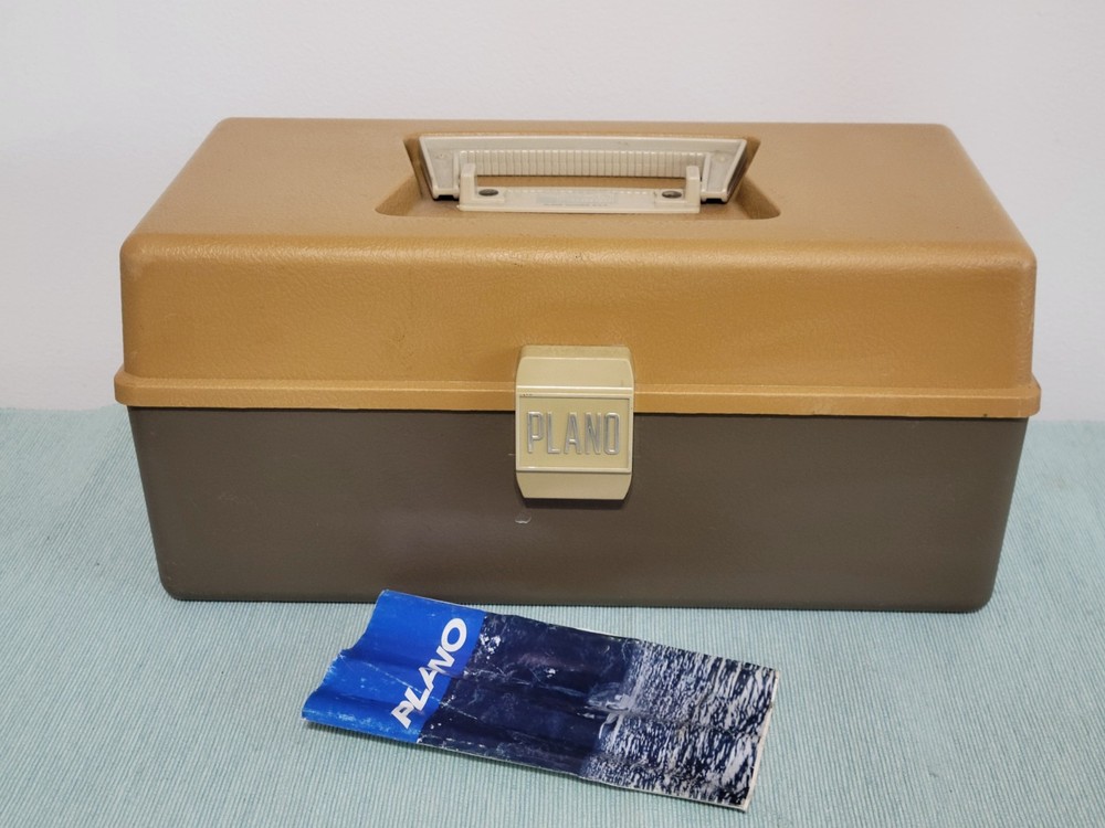 Vintage Plano 5000 Two Tier Tan and Brown Tray Tackle Box