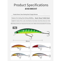 Plastic Bait Minnow Lures Abs Material Construction Streamlined Body Design