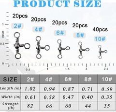 Durable 3 Way Swivels Fishing Kit 120pcs – Perfect for Freshwater & Saltwater