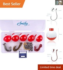 Beginner-Friendly Fishing Tackle Box: 80 Pieces with Hooks, Sinkers & Bobbers