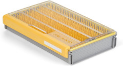 Plano EDGE Flex Crankbait 3700 Premium Utility Box, Gray and Yellow with Clear L