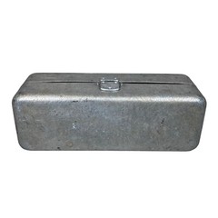 Vtg UMCO Model 400 Aluminum Silver Fishing Tackle Box 2 Tier Trays Black Handle