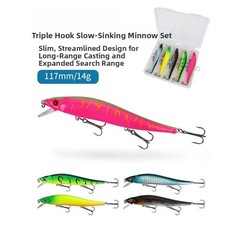 Abs Hard Bait Slow Sinking Minnow Hydrodynamic Design Streamlined Body