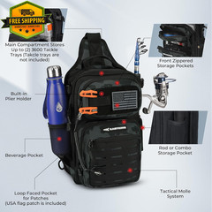 KastKing Blowback Fishing Sling Bag Backpack Rod Holder Molle Genuine Kit