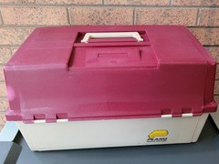 PLANO 8606 Tackle Box Double Two Sided Craft Supply Holder Large Clean Good cond