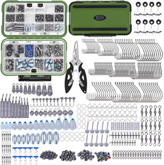 412Pcs Fishing Tackle Kit with Box,Fishing Gift for Men(Green) | Complete Fishin