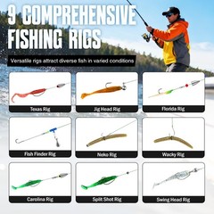 Topfort 187/343Pcs Fishing Accessories Kit Organized Fishing Tackle Tackle