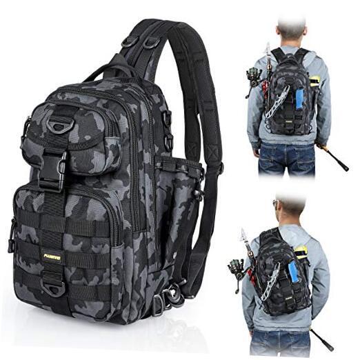Fishing Tackle Backpack Storage Large(16.5*11.8*5.5inch)-black Camo