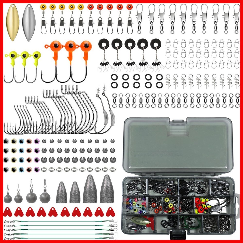 Gotour 128/209/240/265Pcs Fishing Lures Kit Tackle All-In-1 Fishing Accessories