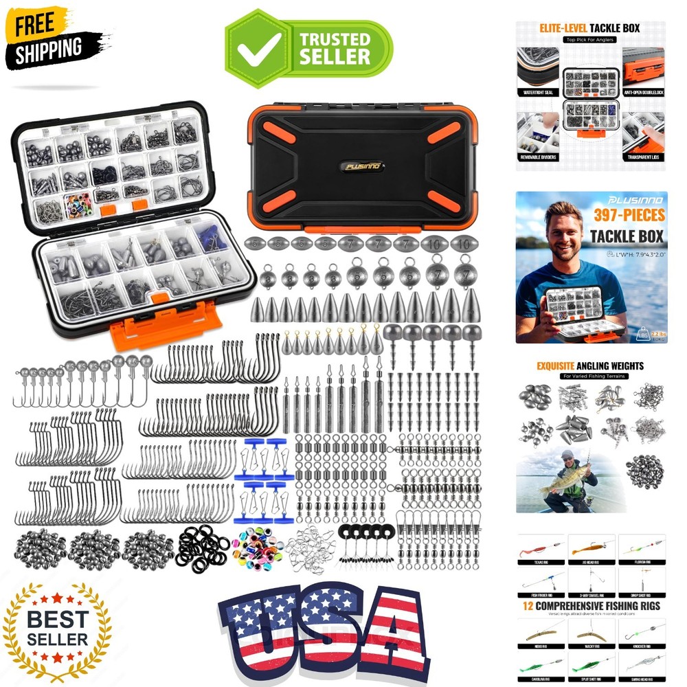 264/397pcs Fishing Accessories Kit, Organized Fishing Tackle Box with Tackle …