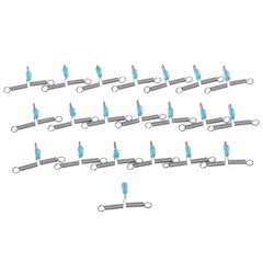 20Pcs Reusable Silicone Fishing Accessories Anti-Tangle Line Spacer Silver