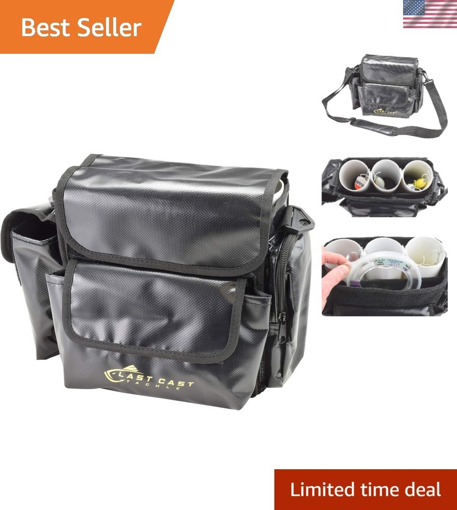 Nylon 3 Tube Fishing Tackle Bag – 6 Compartments & Comfortable Web Handle