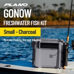 Plano GoNow Freshwater Fish Kit, Waterproof Field Box with Rod Holders, Charcoal