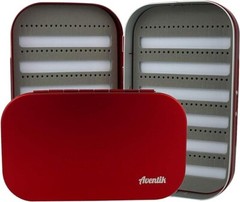 Top Quality Aventik Aluminum Dark Red Satin Fly Box with Nymph Eva Foam