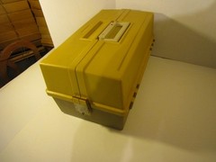 Vintage Plano Tackle Box 9108 Brown Tan w/ Fishing Lures ++++ Outdoors
