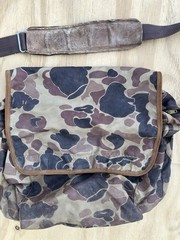 Vintage Orvis Fishing Tackle Bag Duck Hunter Camo Shoulder Messenger Leather