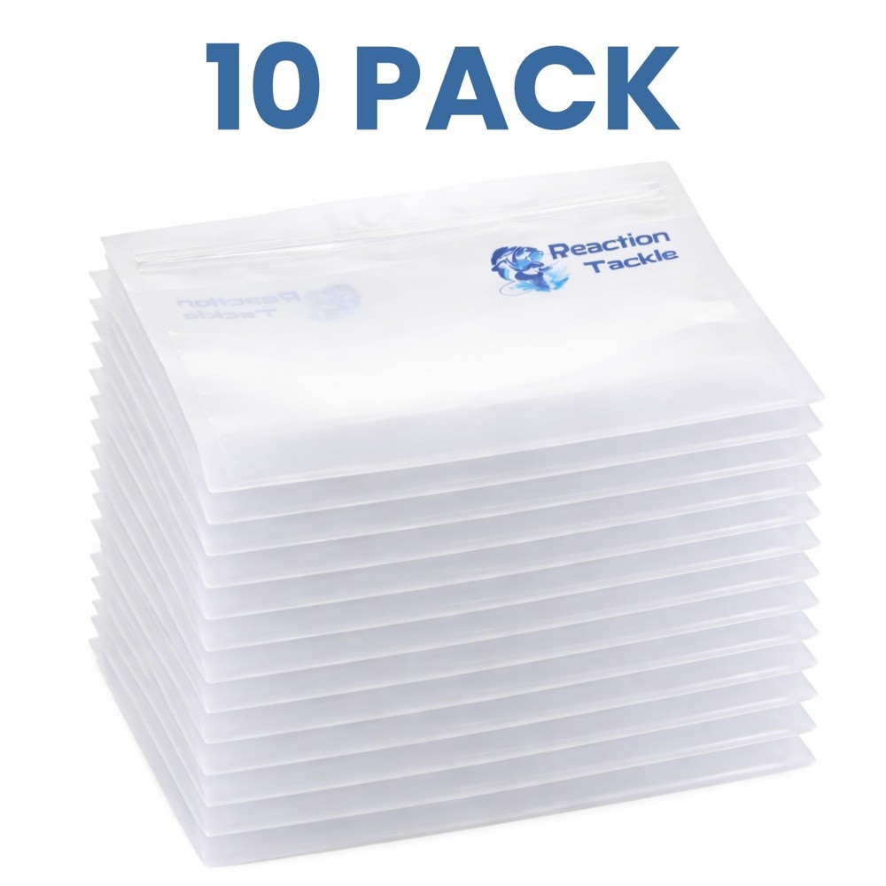 Reaction Tackle Clear Bait Bags- Plastics and more organizer bags- 10 or 20 pack