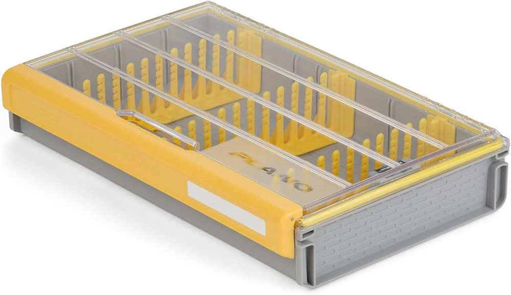 Edge 3700 Spinnerbait Utility Box, Gray and Yellow, Holds up to 36 Individual Sp