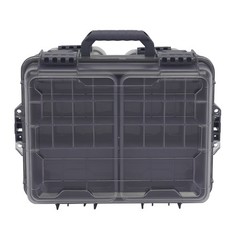 Fishing Tackle Box w/ Removable Tackle Tray Large Portable Utility Boxes Grey