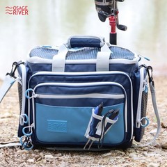 Osage River Medium Saltwater Resistant Fishing Tackle Bag Waterproof Bottom Navy