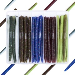 30/50/78/100Pcs Senko Worms Kit – 4″/5″ Soft Plastic Fishing Lures with Sa