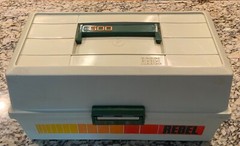 Rebel 600 Hard Plastic 3 Tray Fishing Tackle Box Vintage Rare Beige Orange Trays