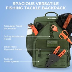 KastKing KarryAll Fishing Tackle Backpack Medium, F: Medium (26 L) – Green