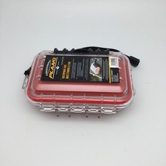 Plano 1449-00 Small Polycarbonate Waterproof Case 6.5″ x 4.67″ x 2″ Red/Clear